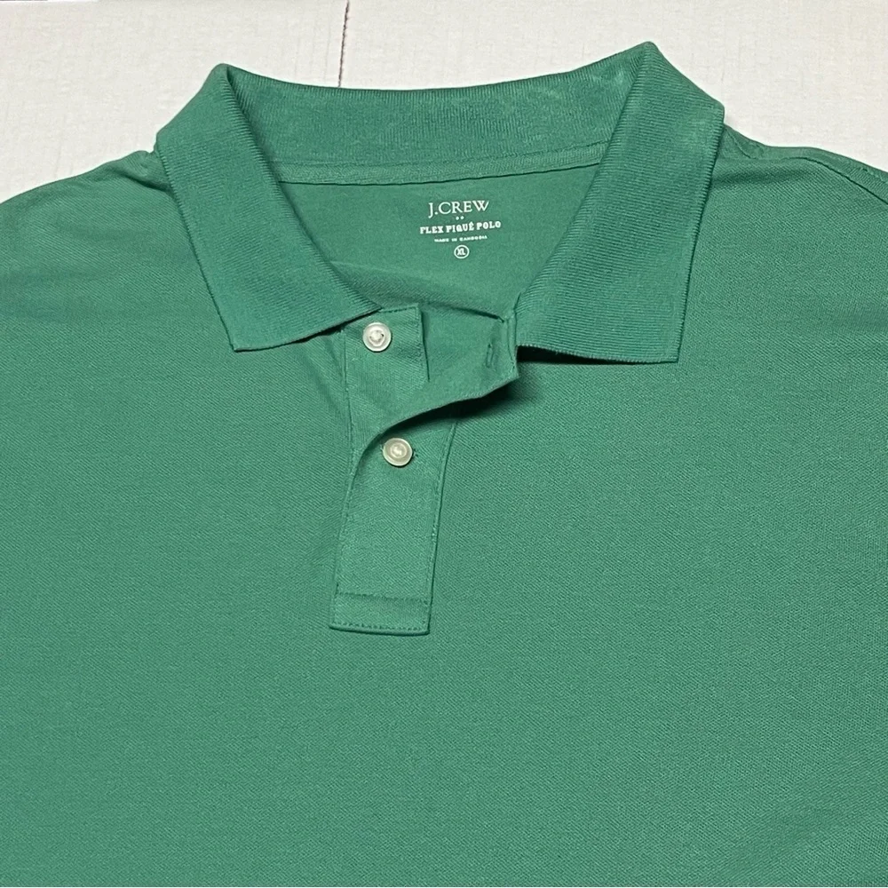 J.Crew Men’s Green XL Flex Pique Polo Shirt